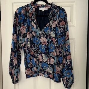 Karlie Navy and Pink Floral Blouse